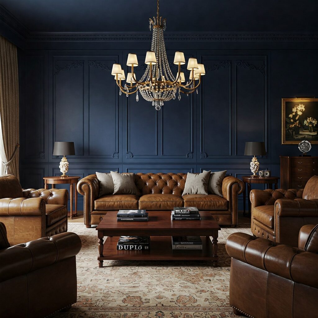 Blue and Brown Living Room 1