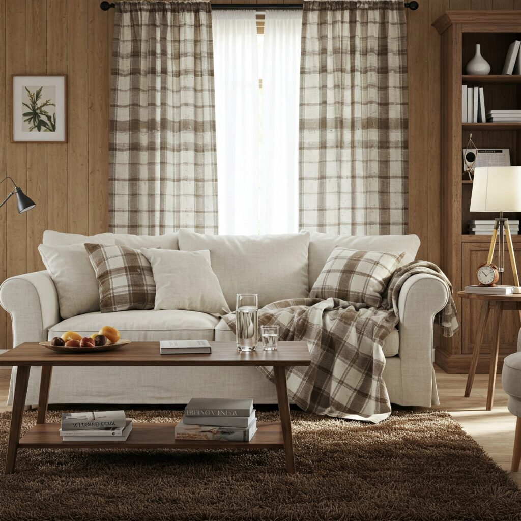 White and Brown Living Room 1