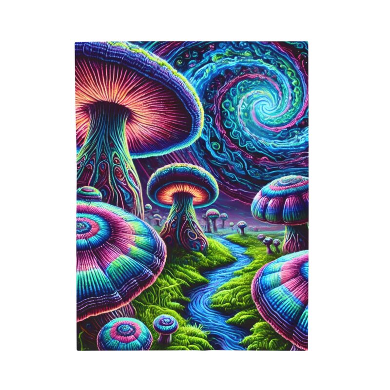 Enchanted Mushrooms Blanket On White Background