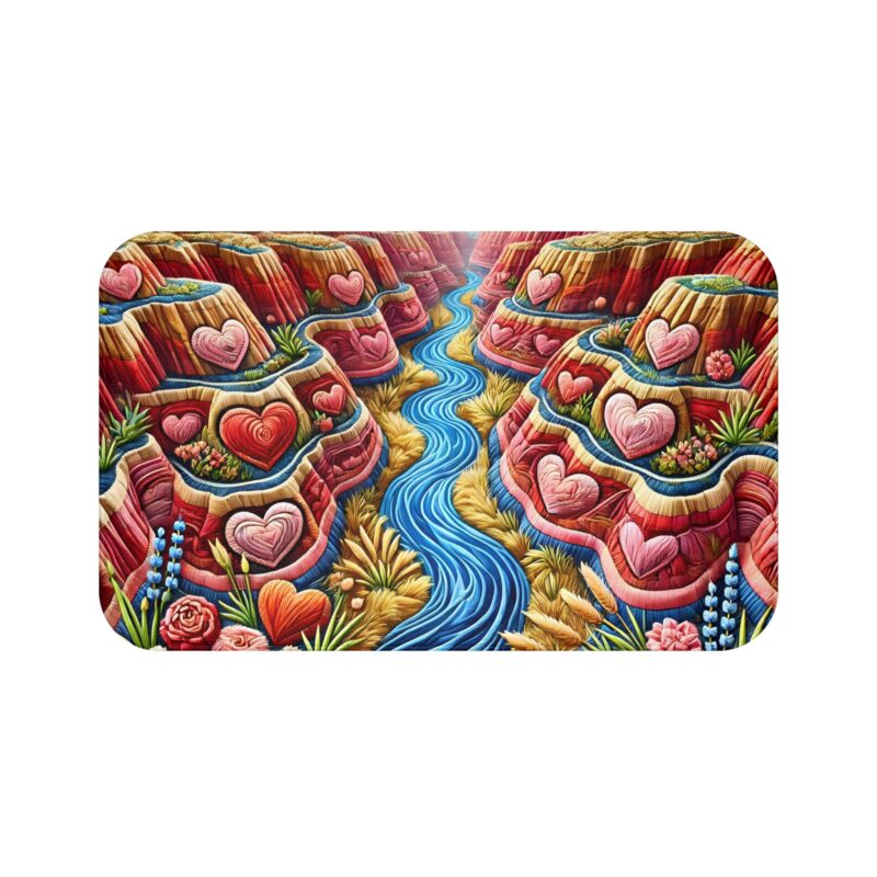 Love Valley Bath Mat on White Background