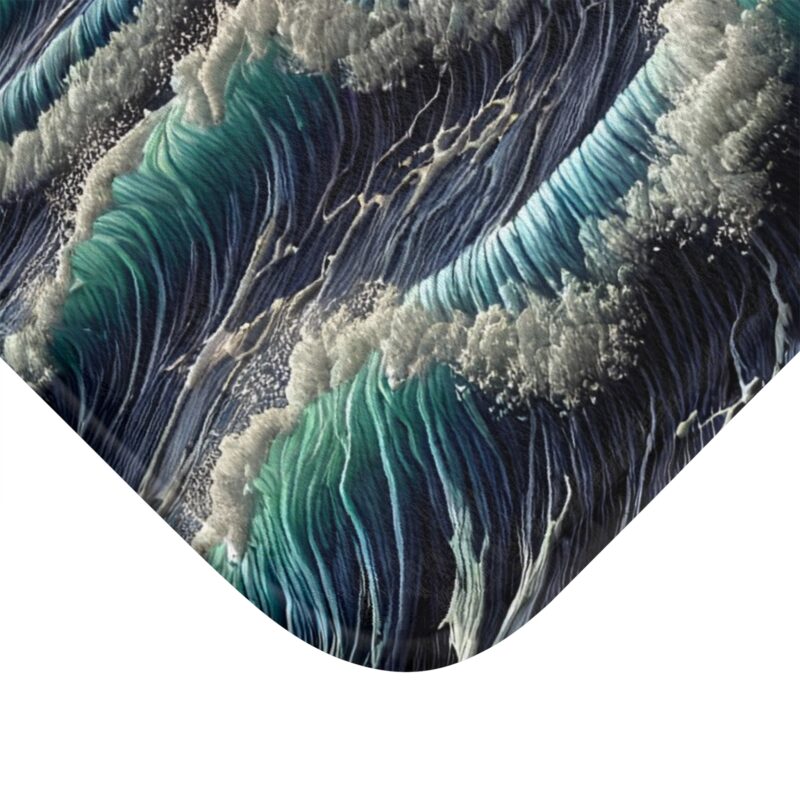 Stormy Seas Bath Mat Close Up View