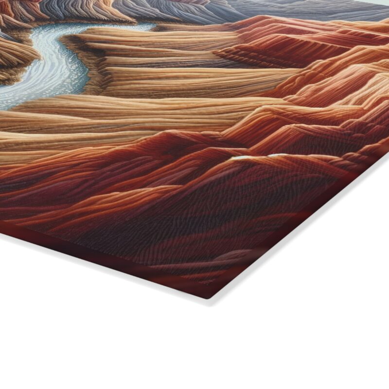 Grand Canyon Glass Cutting Board Close Up View