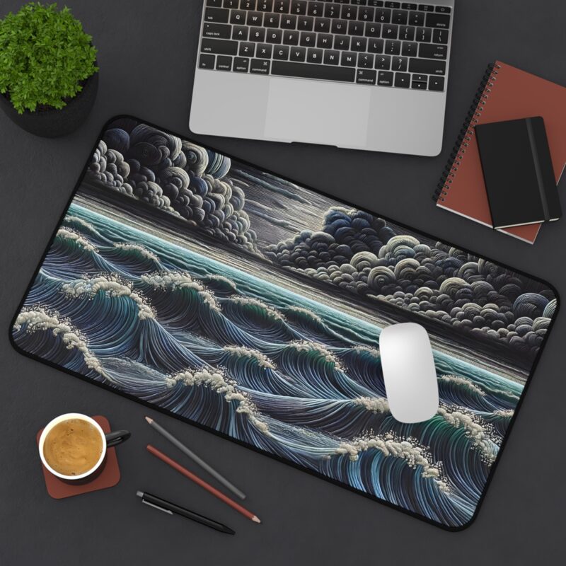 Midnight Waves Desk Mat Size 16*32