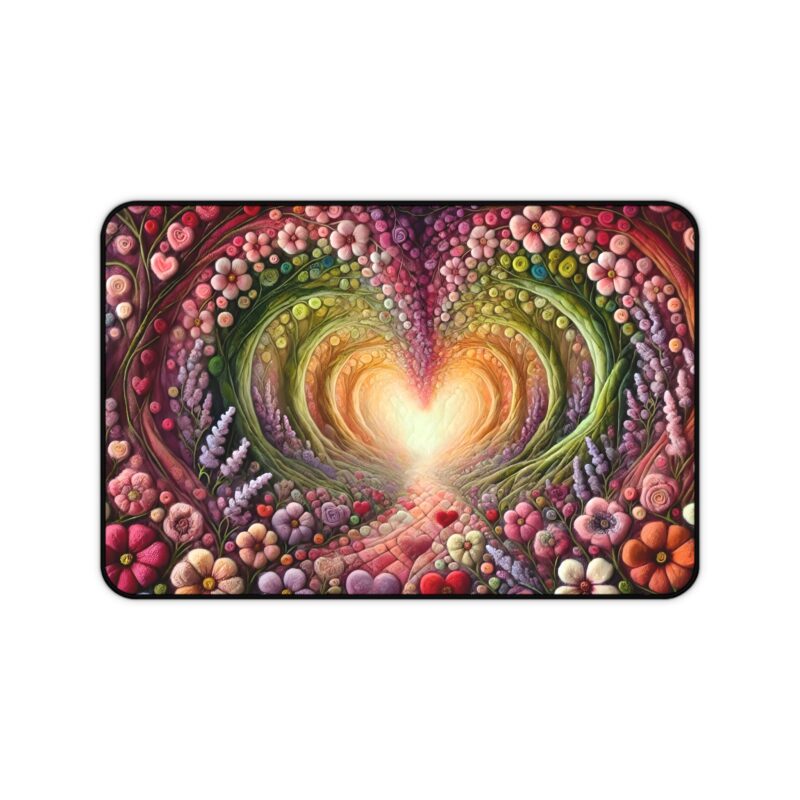 Vivid Love Desk Mat on White Background