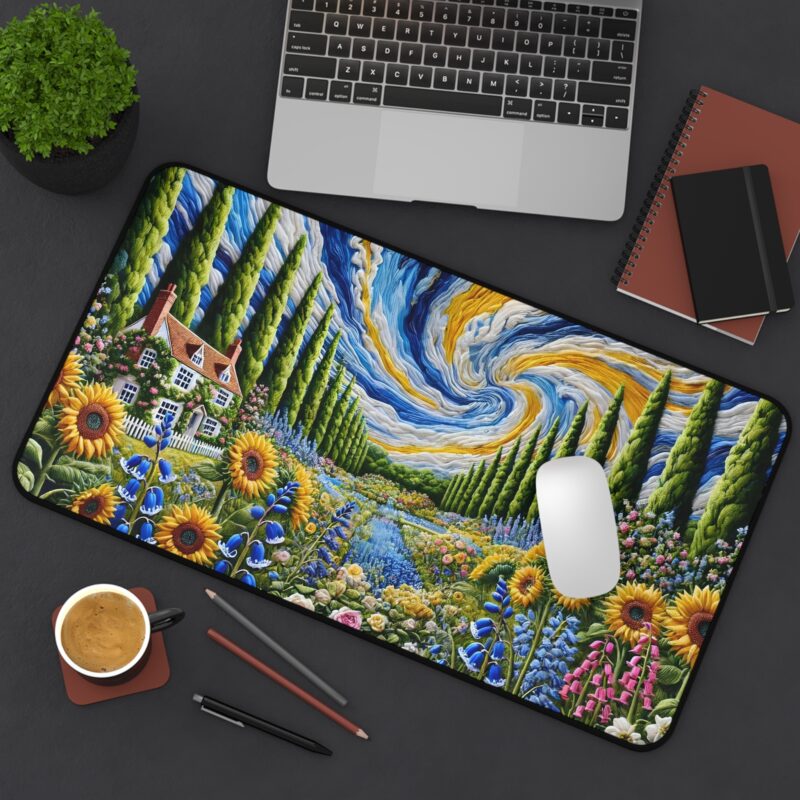 Starry Cottage Desk Mat Size 16*32