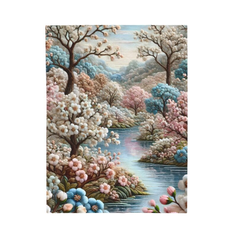 Cherry Blossom Isle Blanket on White Background