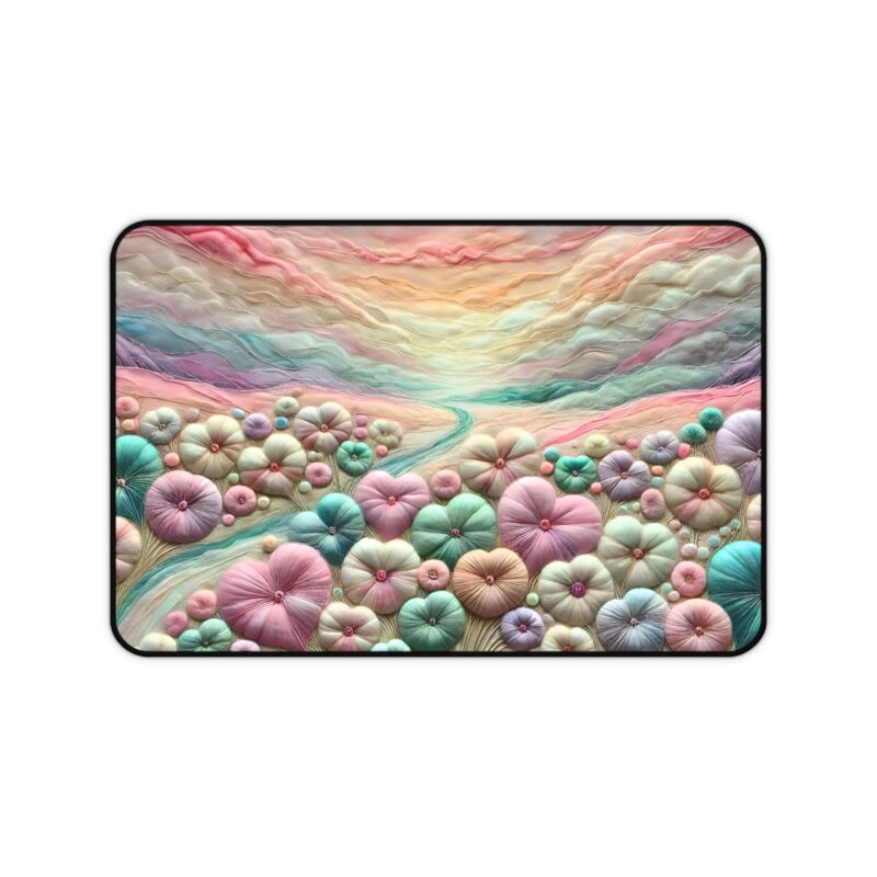Heart Streams Desk Mat on White Background