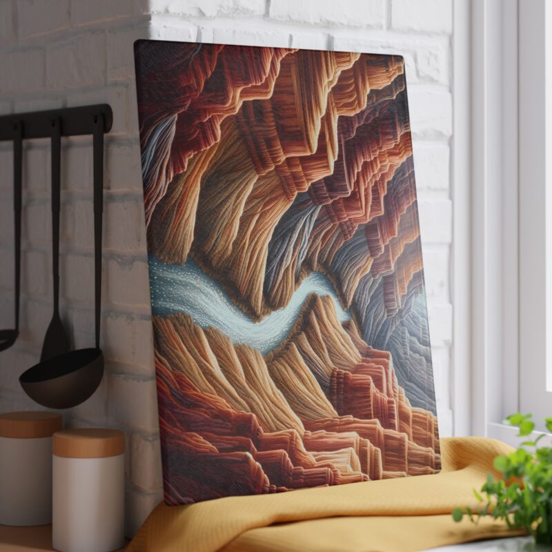 Grand Canyon Glass Cutting Board Vertical View