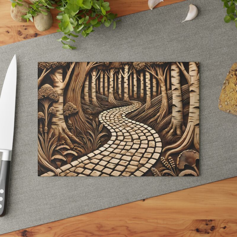 Woodland Trail Glass Cutting Board Small Size