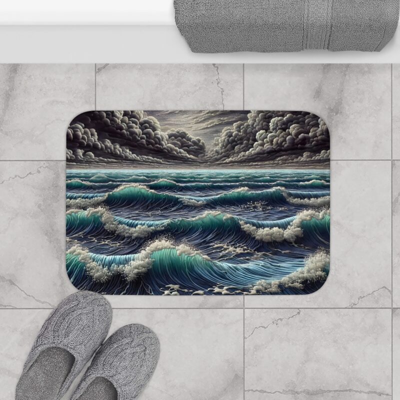 Stormy Seas Bath Mat Small Size