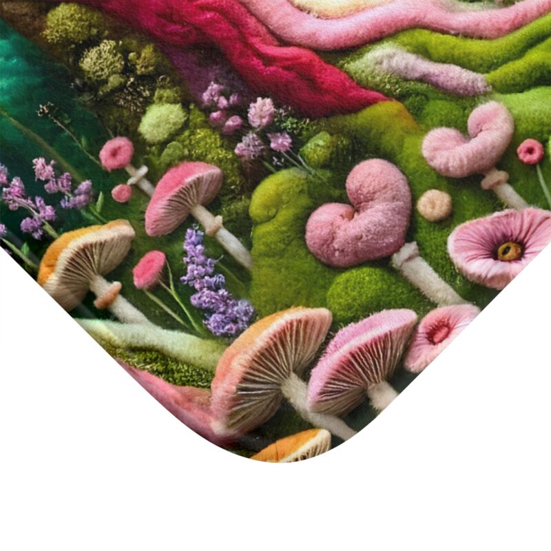 Love in the Woods Bath Mat Close Up View