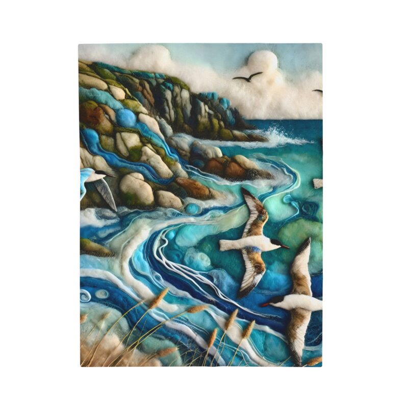 Birdsong Waves Blanket on White Background