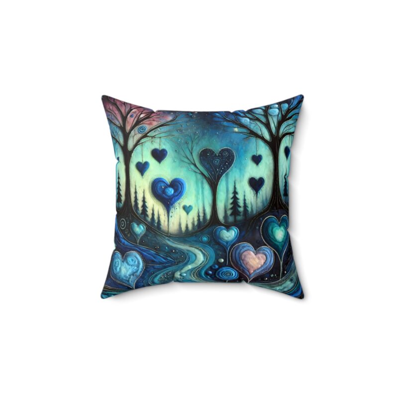 Blue Heartwood Throw Pillow