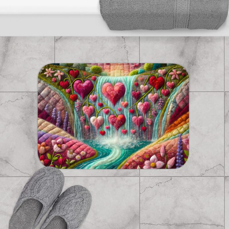 Cascading Hearts Bath Mat