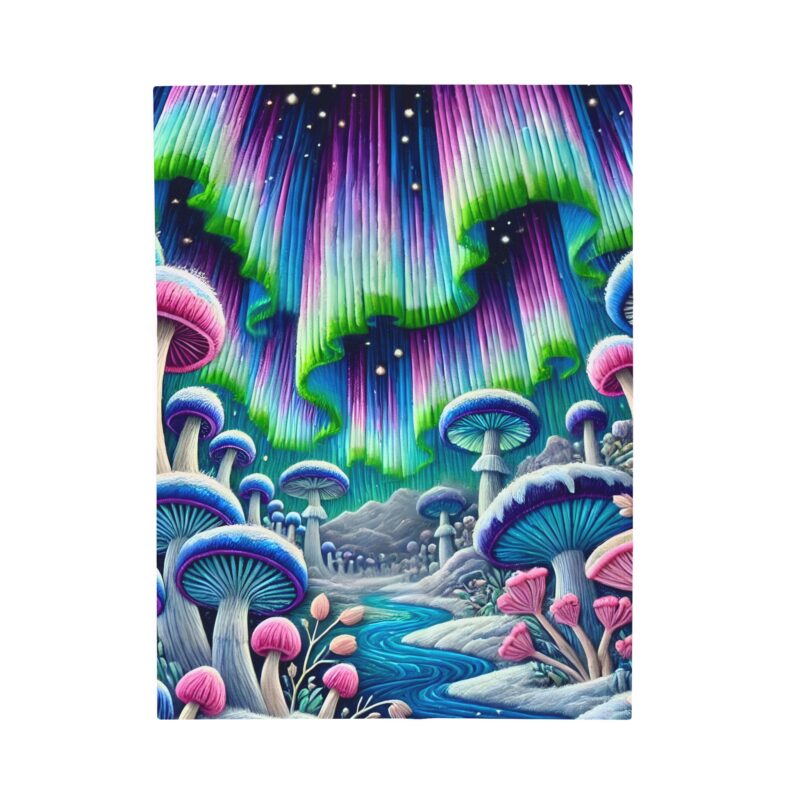 Aurora Mushroom Blanket on White Background