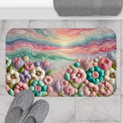 Pastel Peaks Bath Mat Small Size