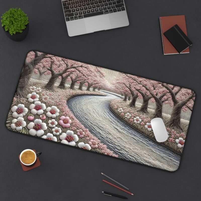 River Blossom Desk Mat Size 16*32