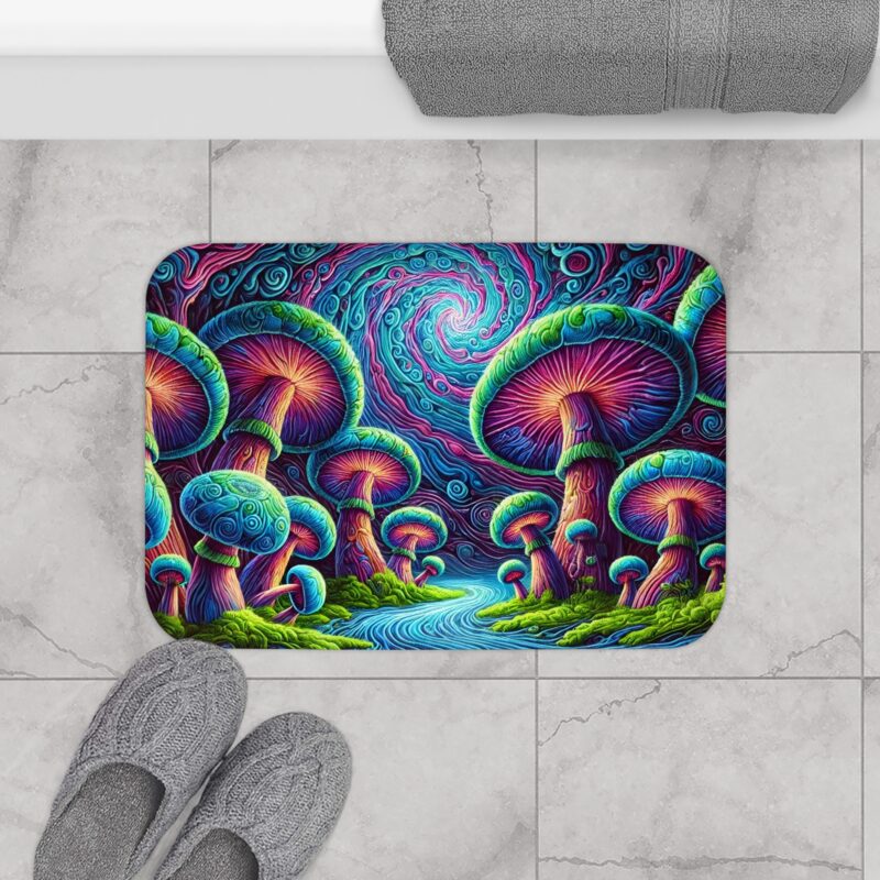 Psychedelic Shrooms Bath Mat Small Size