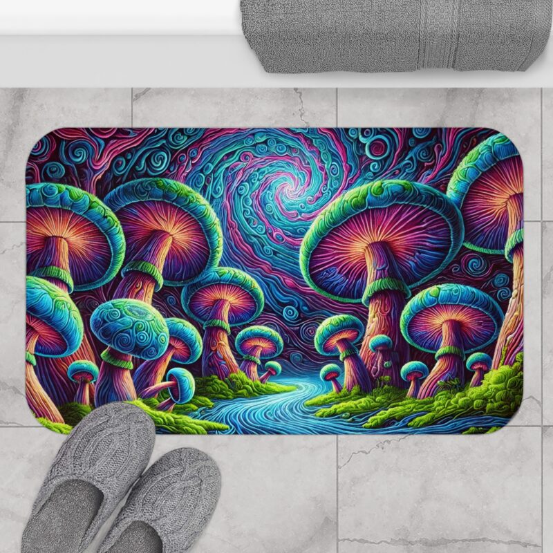 Psychedelic Shrooms Bath Mat