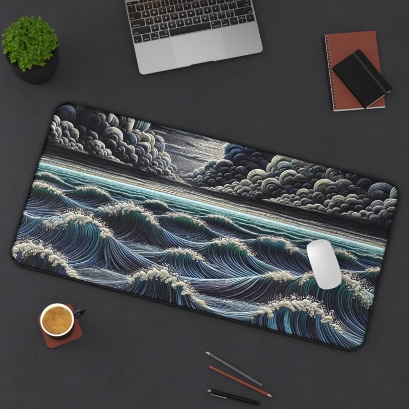 Midnight Waves Desk Mat Size 12*22