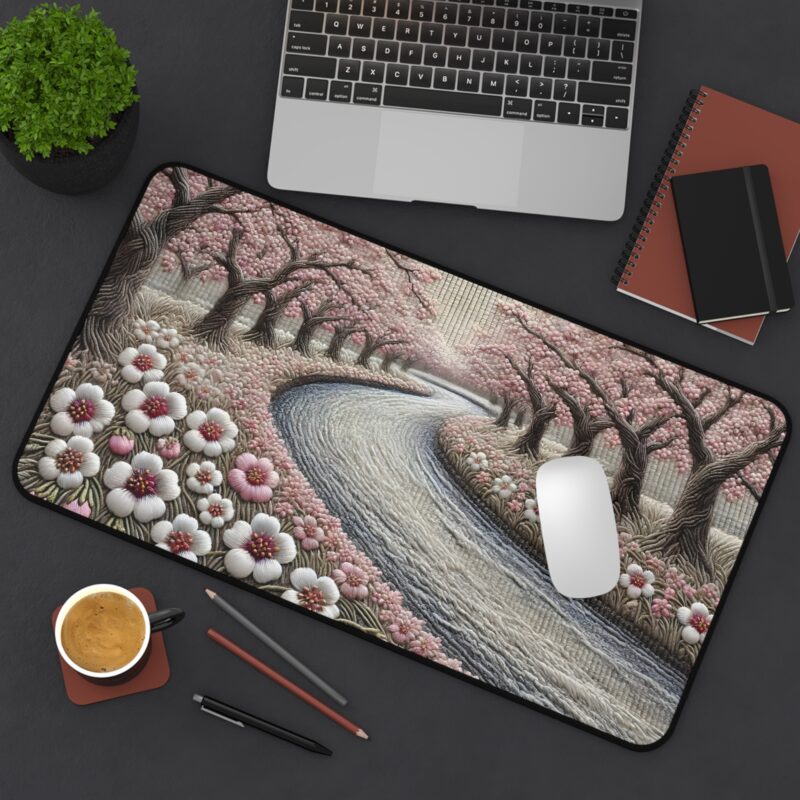 River Blossom Desk Mat Size 12*22