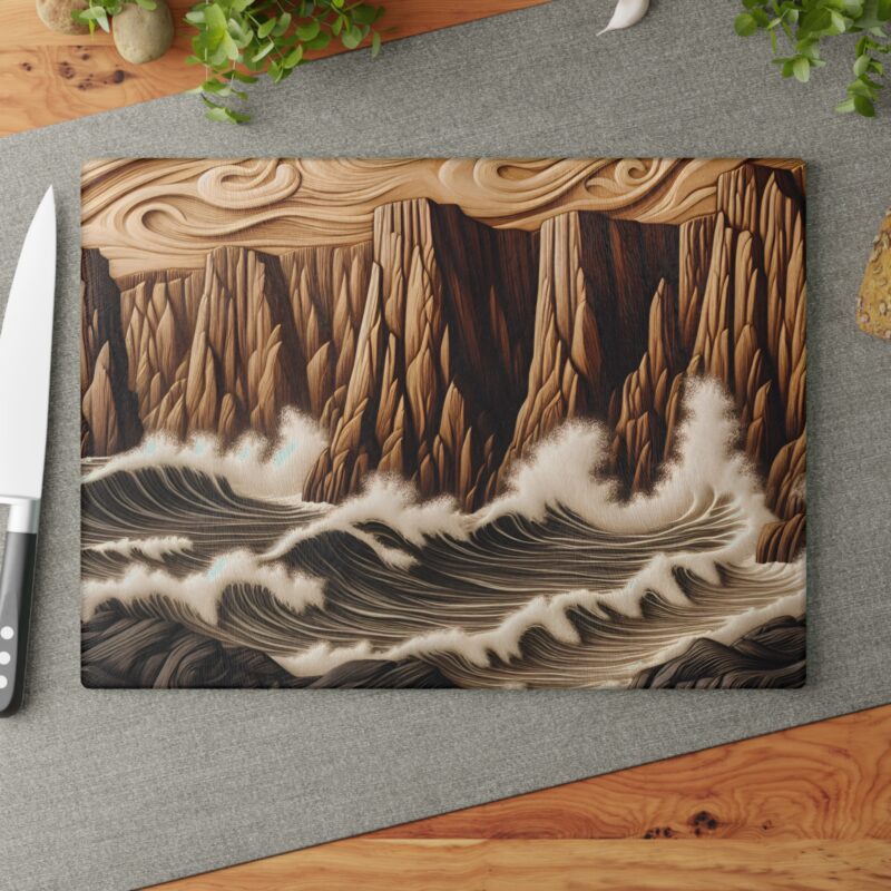 Ocean Peaks Glass Cutting Board Large Size