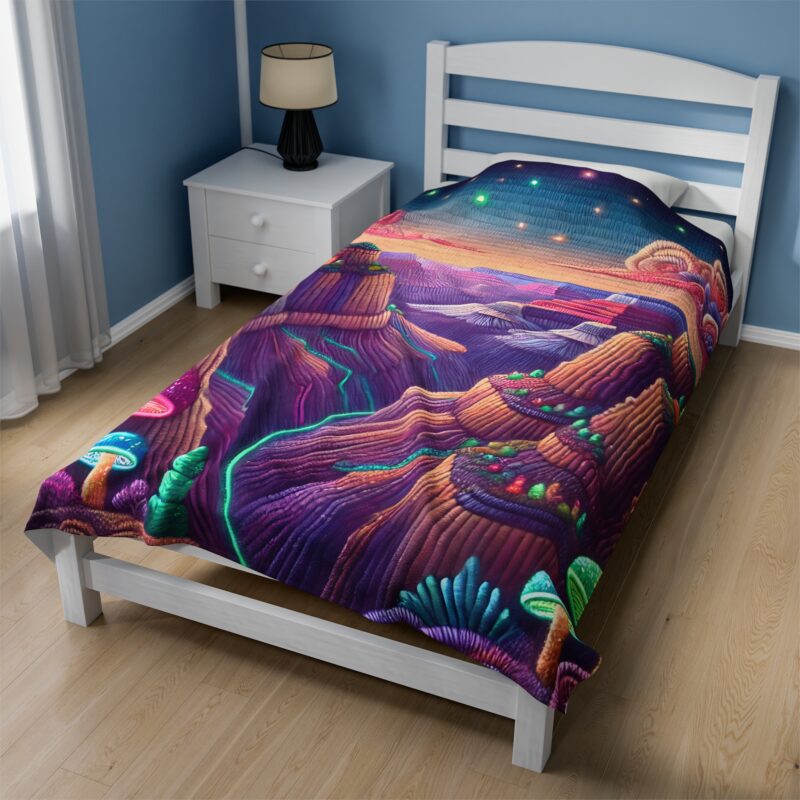 Colorful Abyss Blanket in Minimalist Bedroom