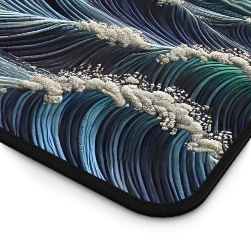 Midnight Waves Desk Mat Close Up View
