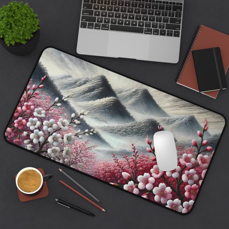 Winter Bloom Desk Mat Size 12*22