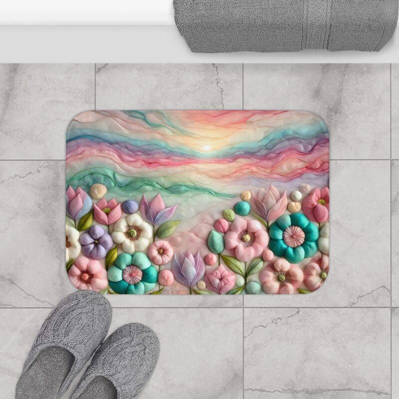 Pastel Peaks Bath Mat