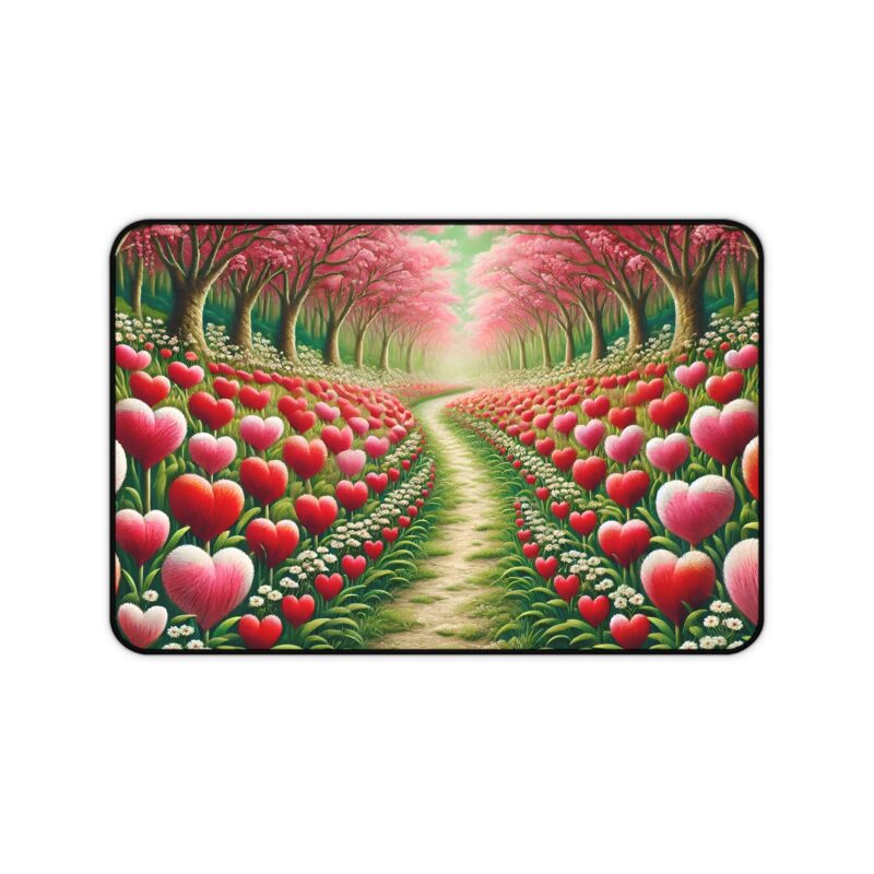 Verdant Heartland Desk Mat on White Background