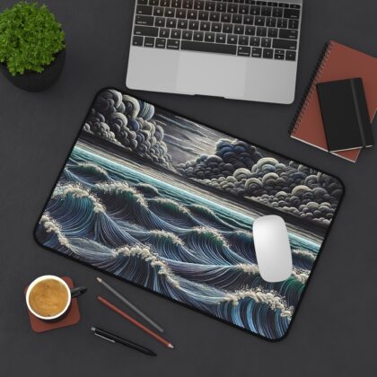 Midnight Waves Desk Mat