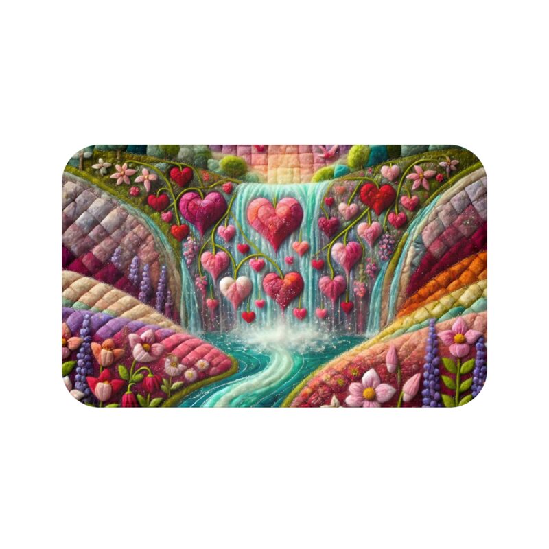 Cascading Hearts Bath Mat 1