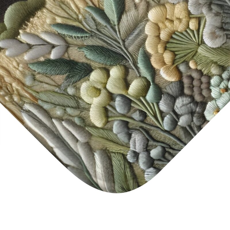 Alpine Bloom Bath Mat Close Up View