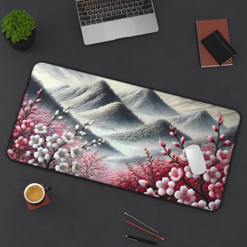 Winter Bloom Desk Mat Size 16*32