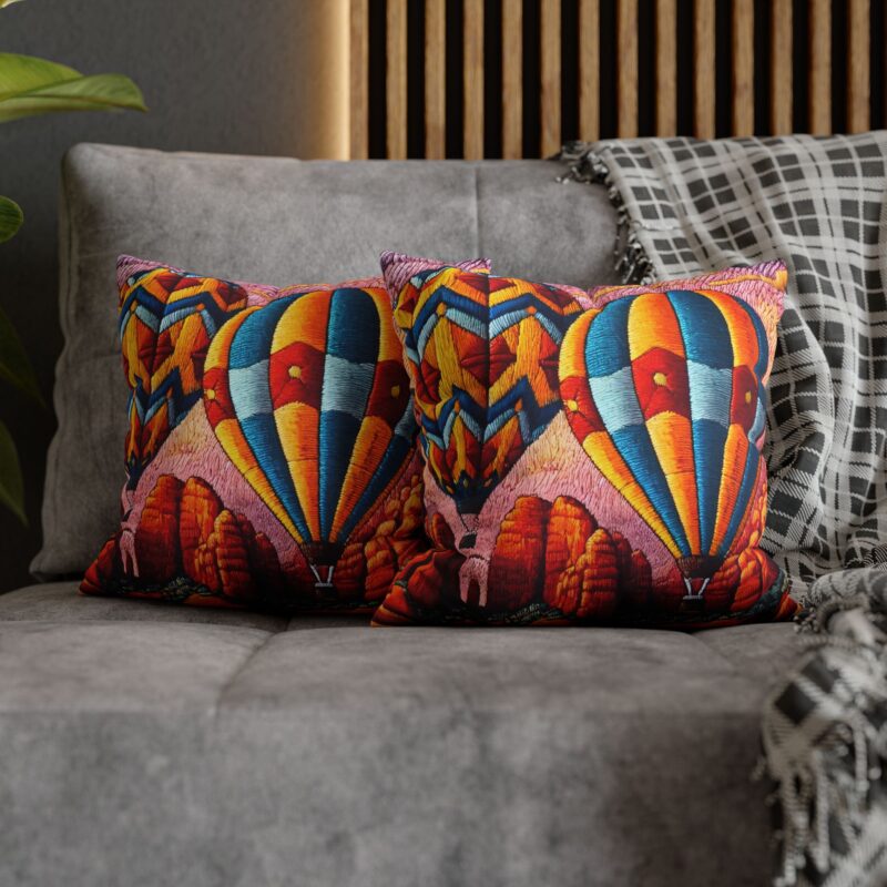 Balloon Horizons Pillow in a Living Room (2)