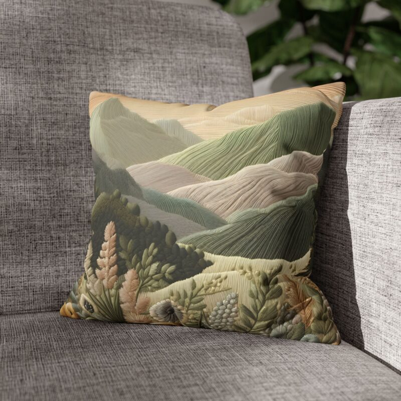 Bohemian Bloom Throw Pillow on a Sofa