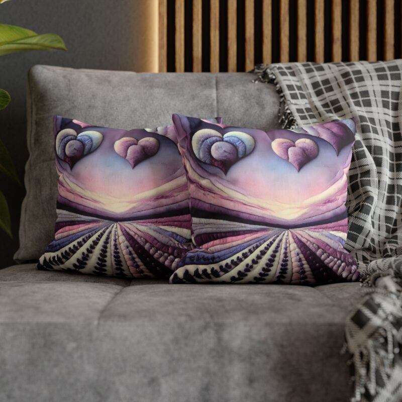 Lavender Love Throw Pillow on a Couch