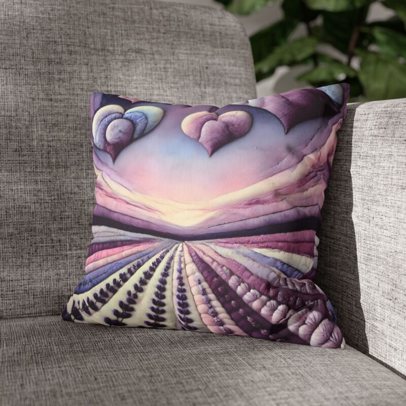 Lavender Love Throw Pillow on a Sofa