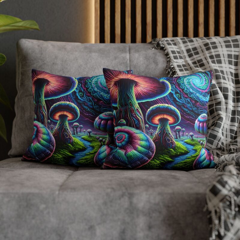 Mushroom Magic Pillow in a Living Room (2)