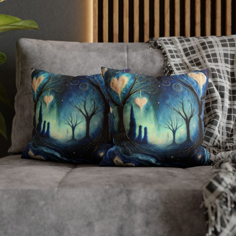 Mystic Love Throw Pillow on a Couch