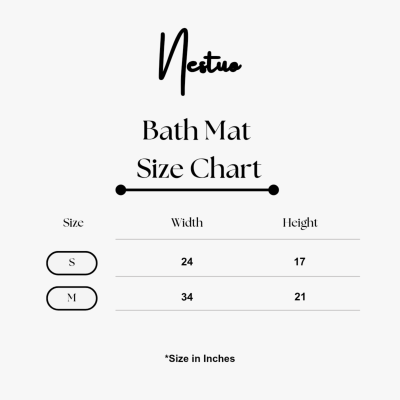 Nestuo Bath Mat Size Chart