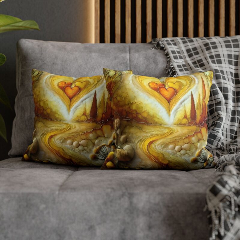 Sunshine Love Throw Pillow on a Couch