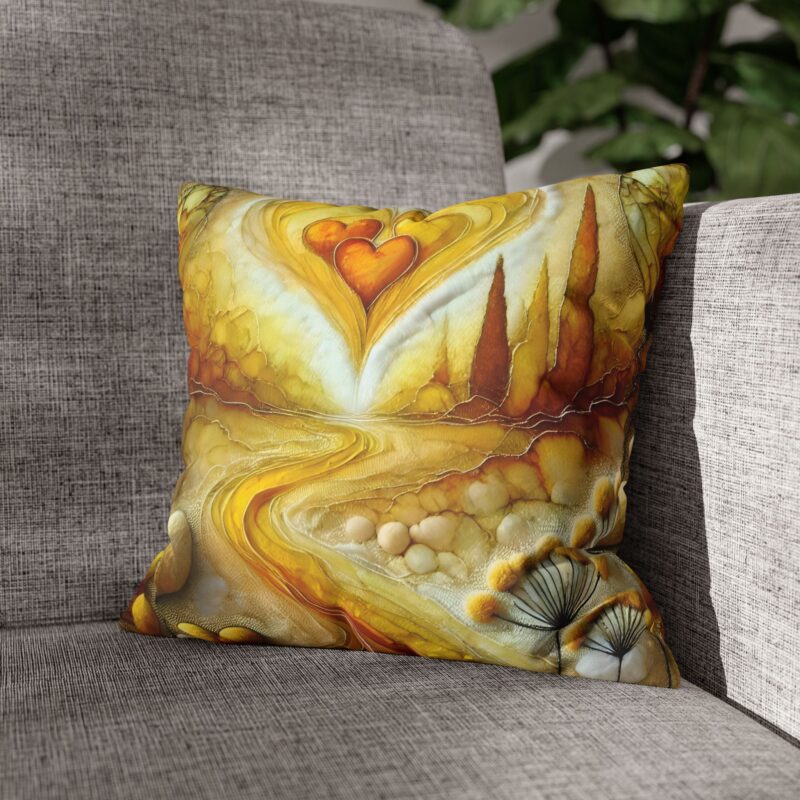 Sunshine Love Throw Pillow on a Sofa