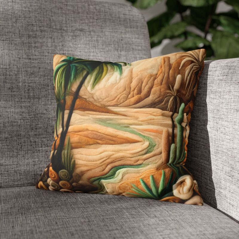 Woven Dunes Throw Pillow on a Sofa