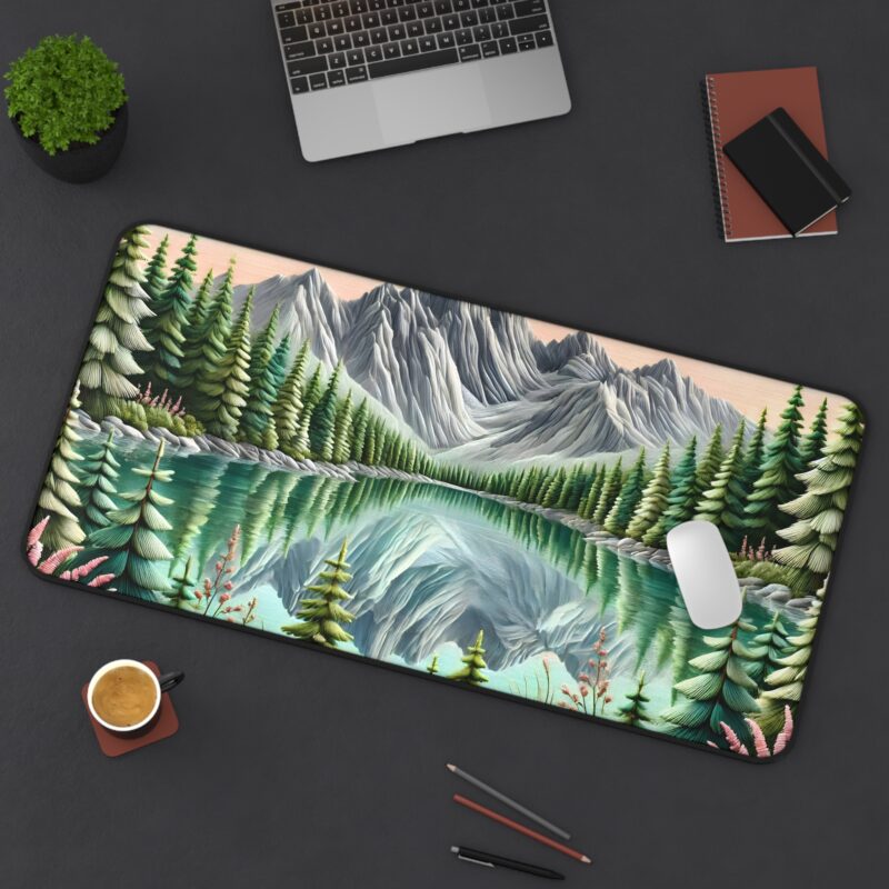 Snowy Peaks Desk Mat Size 12*22