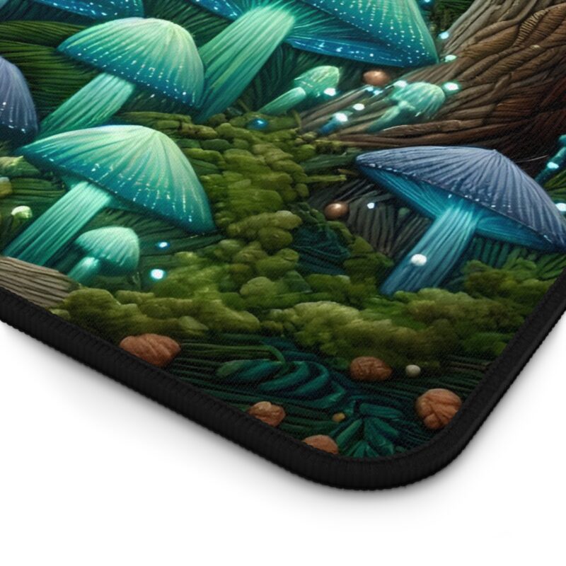 Enchanted Mushroom Desk Mat Close Up View