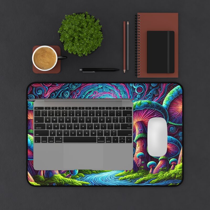 Neon Mushrooms Desk Mat Size 12*18