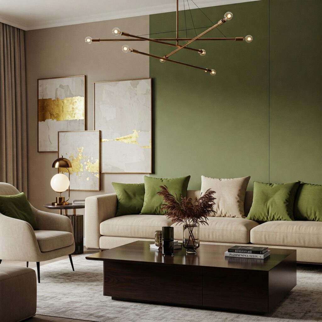 Olive Green Living Room 1