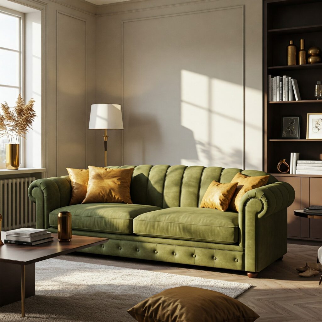 Olive Green Living Room 10